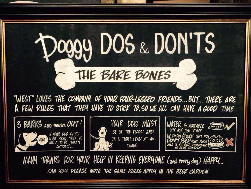 WEST's Bare Bones Rules Dugs n Pubs Dog Friendly Guide